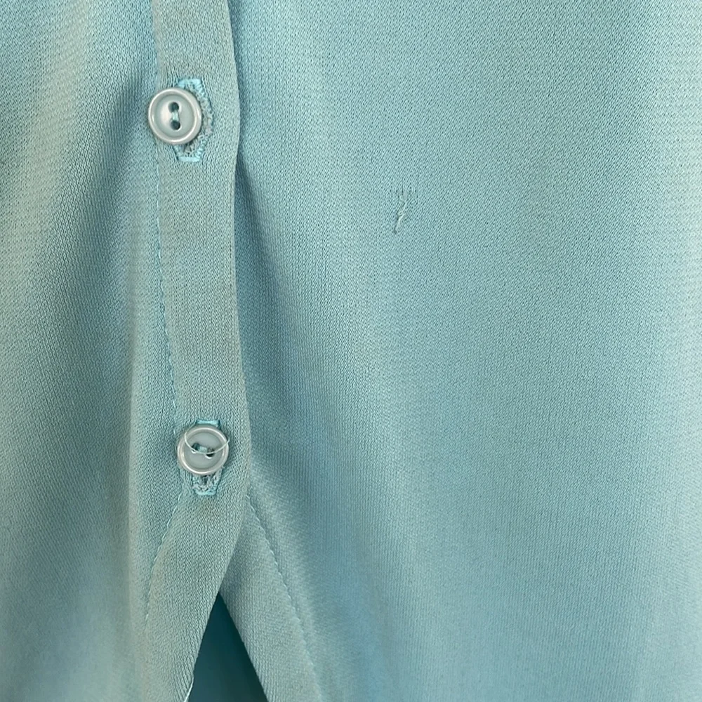 Vintage Kathy Lee blue stretch sea spray 3-piece skirt set size large